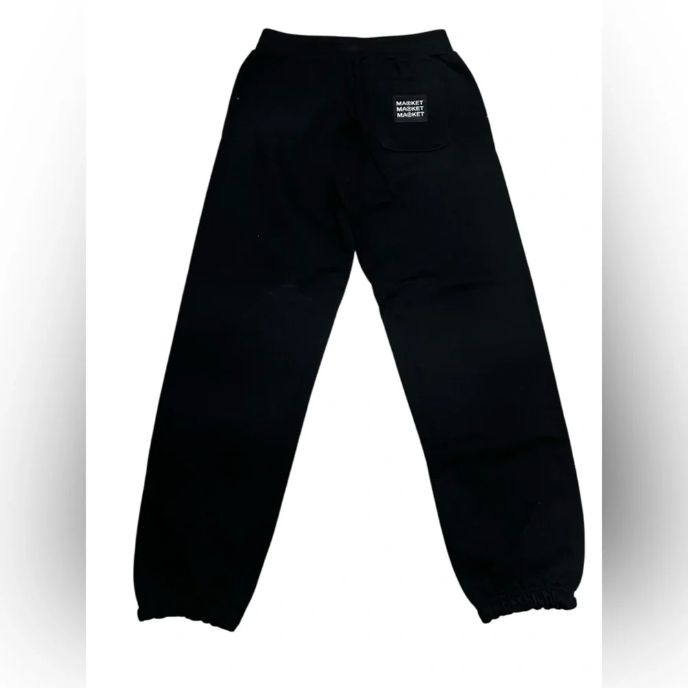 Market Studios men’s sweatpants joggers black green print size medium pockets‎